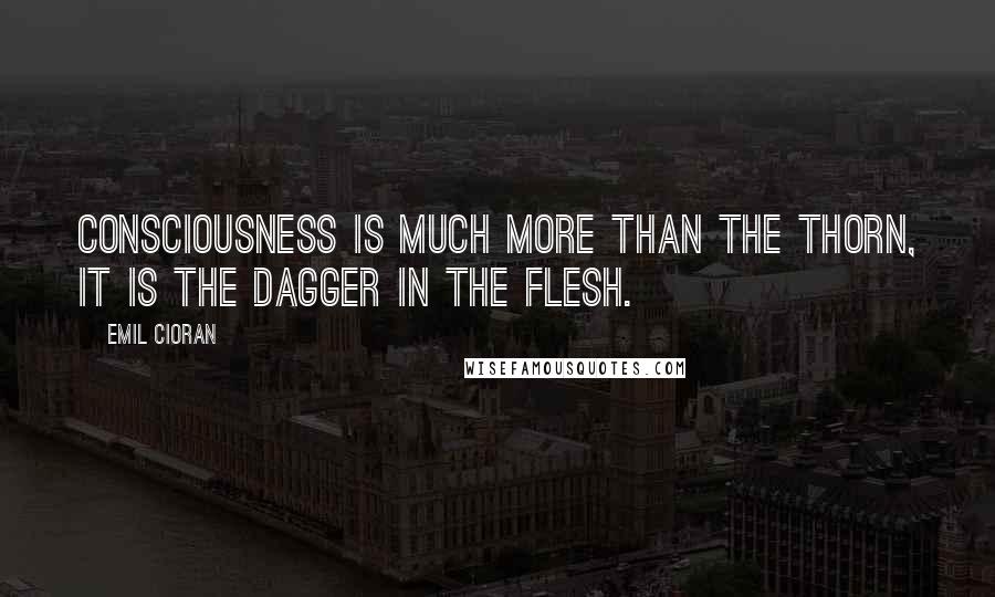 Emil Cioran Quotes: Consciousness is much more than the thorn, it is the dagger in the flesh.