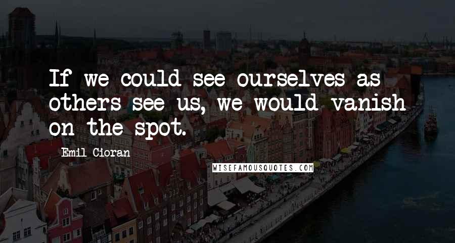 Emil Cioran Quotes: If we could see ourselves as others see us, we would vanish on the spot.