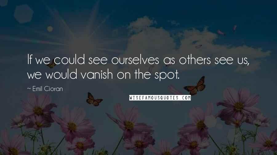 Emil Cioran Quotes: If we could see ourselves as others see us, we would vanish on the spot.