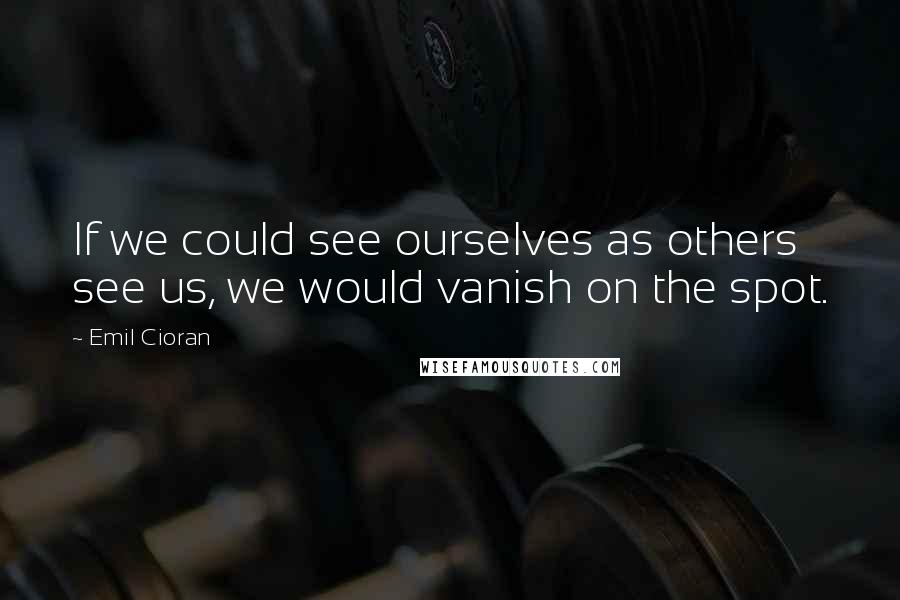 Emil Cioran Quotes: If we could see ourselves as others see us, we would vanish on the spot.