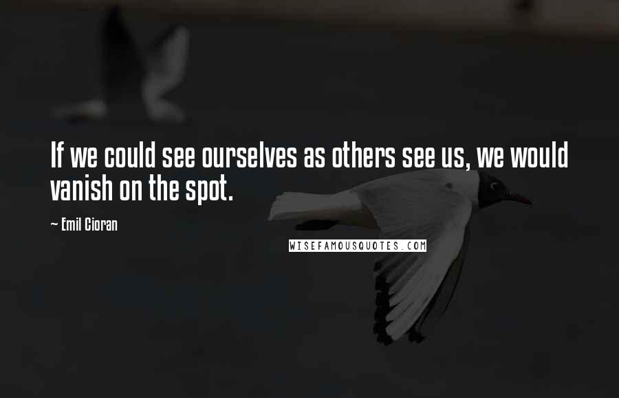 Emil Cioran Quotes: If we could see ourselves as others see us, we would vanish on the spot.