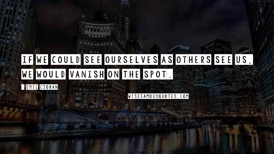 Emil Cioran Quotes: If we could see ourselves as others see us, we would vanish on the spot.