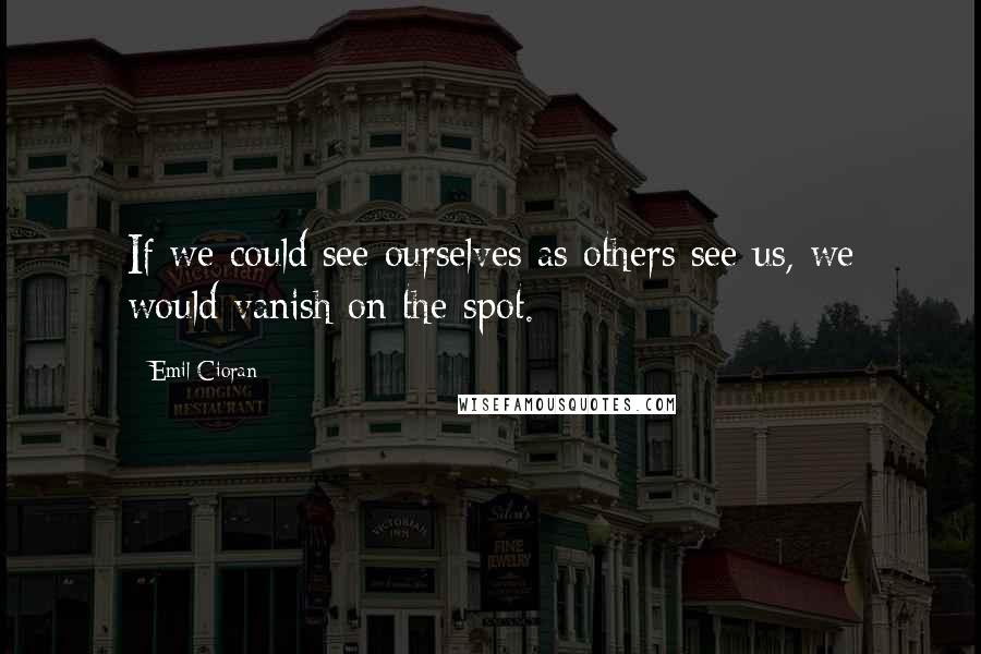 Emil Cioran Quotes: If we could see ourselves as others see us, we would vanish on the spot.