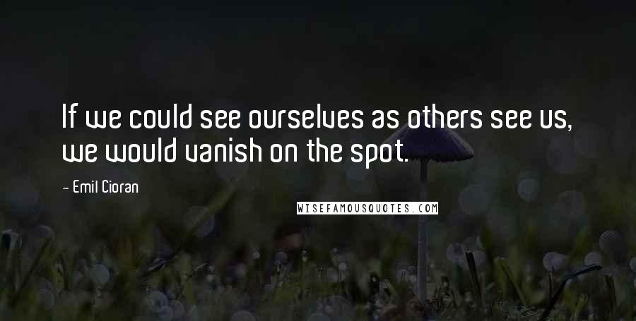 Emil Cioran Quotes: If we could see ourselves as others see us, we would vanish on the spot.