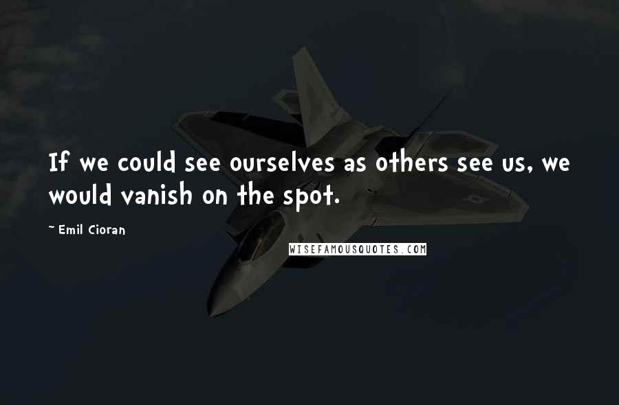 Emil Cioran Quotes: If we could see ourselves as others see us, we would vanish on the spot.