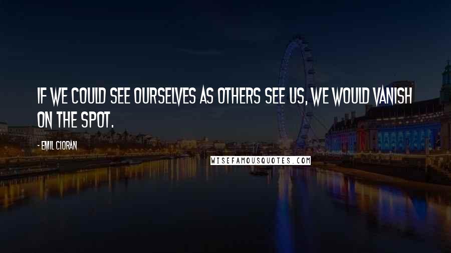 Emil Cioran Quotes: If we could see ourselves as others see us, we would vanish on the spot.