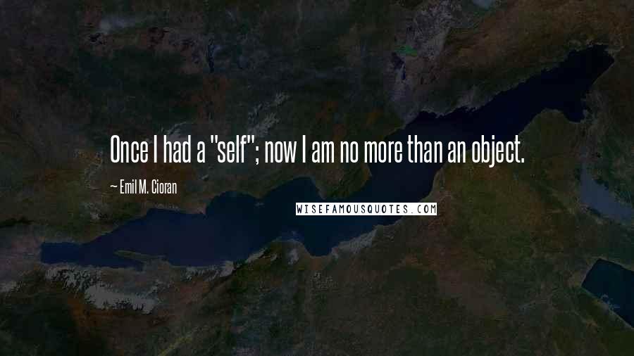 Emil M. Cioran Quotes: Once I had a "self"; now I am no more than an object.