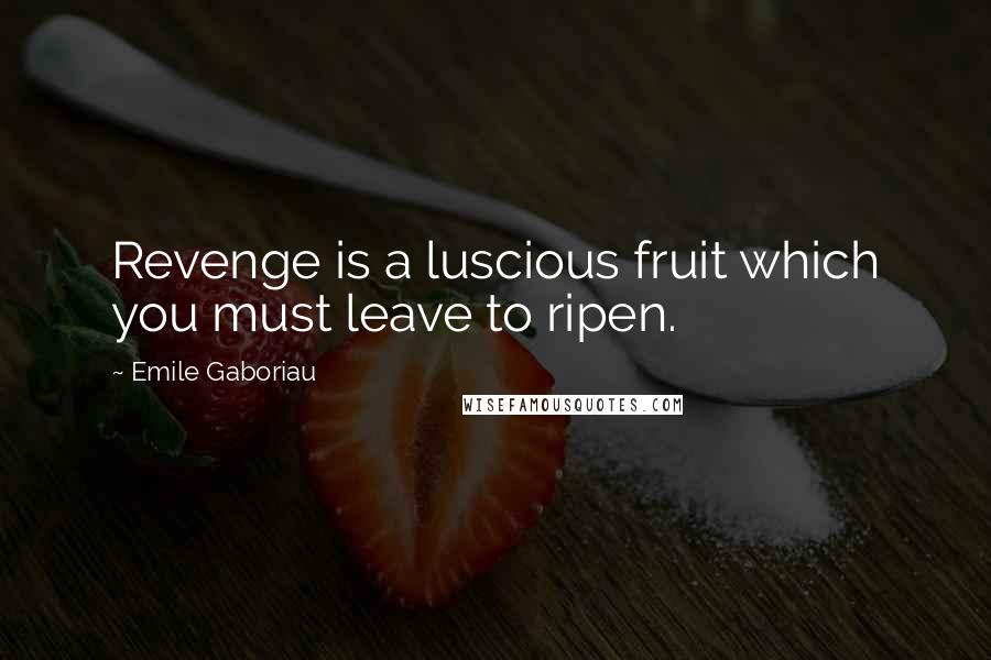 Emile Gaboriau Quotes: Revenge is a luscious fruit which you must leave to ripen.