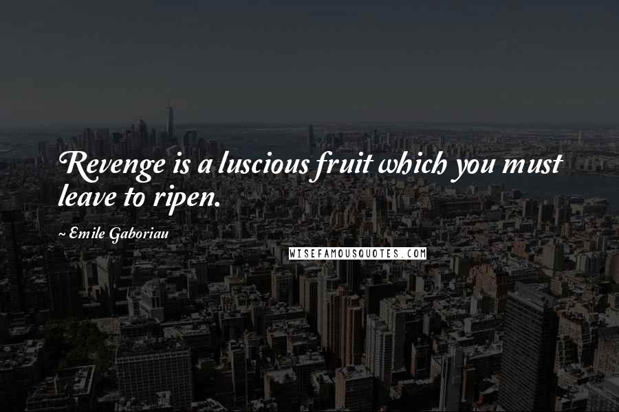 Emile Gaboriau Quotes: Revenge is a luscious fruit which you must leave to ripen.