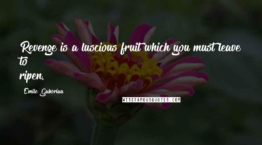 Emile Gaboriau Quotes: Revenge is a luscious fruit which you must leave to ripen.