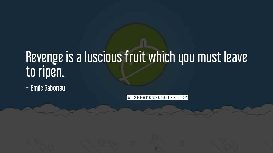 Emile Gaboriau Quotes: Revenge is a luscious fruit which you must leave to ripen.