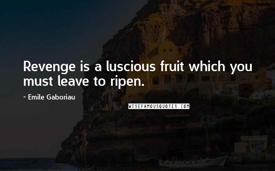 Emile Gaboriau Quotes: Revenge is a luscious fruit which you must leave to ripen.