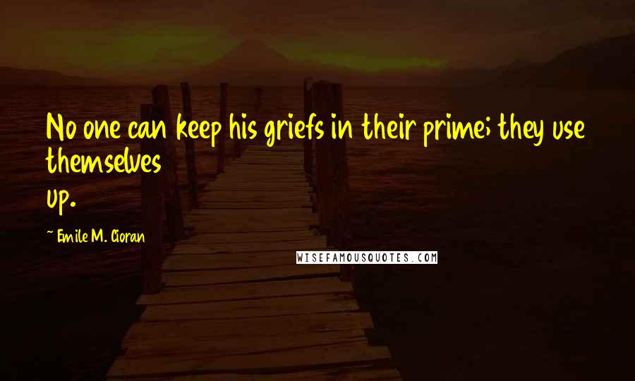 Emile M. Cioran Quotes: No one can keep his griefs in their prime; they use themselves up.