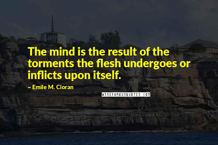 Emile M. Cioran Quotes: The mind is the result of the torments the flesh undergoes or inflicts upon itself.