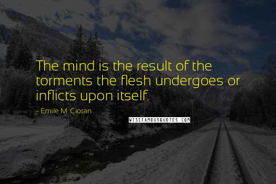 Emile M. Cioran Quotes: The mind is the result of the torments the flesh undergoes or inflicts upon itself.