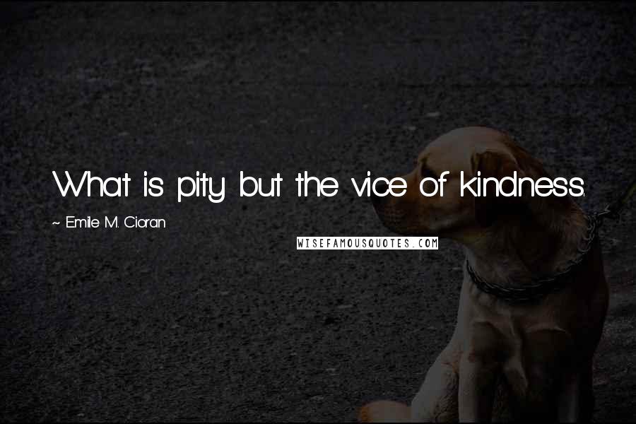 Emile M. Cioran Quotes: What is pity but the vice of kindness.