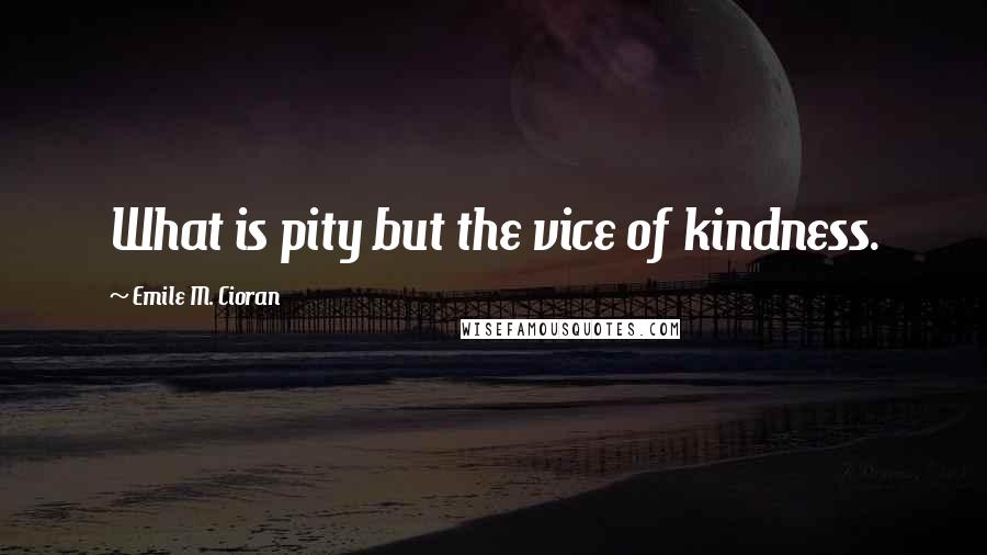 Emile M. Cioran Quotes: What is pity but the vice of kindness.