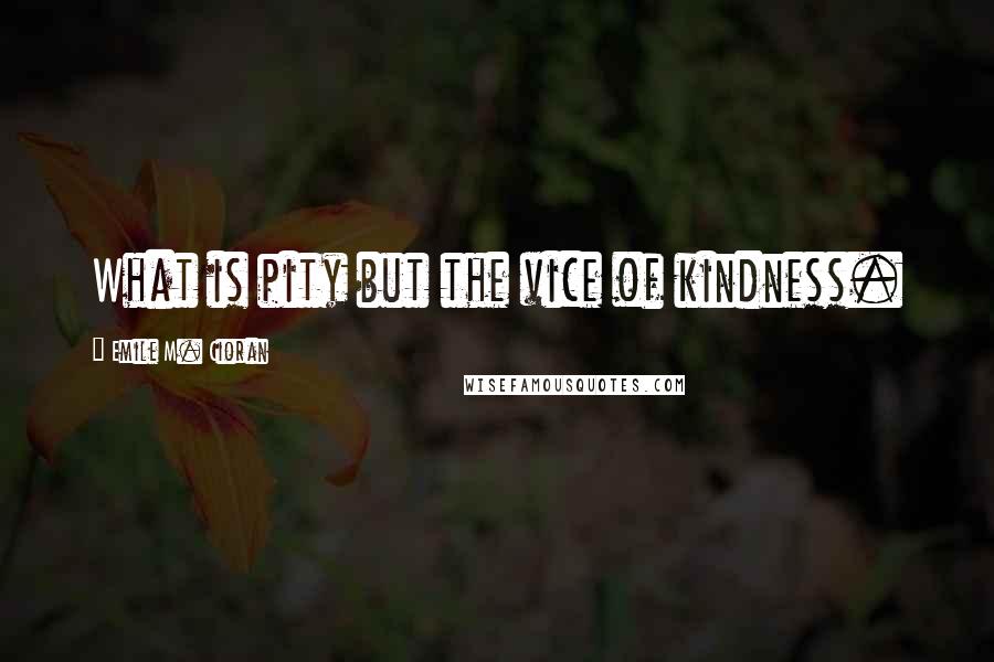 Emile M. Cioran Quotes: What is pity but the vice of kindness.