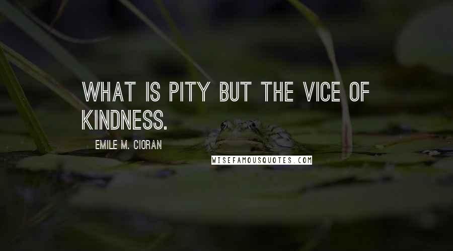 Emile M. Cioran Quotes: What is pity but the vice of kindness.