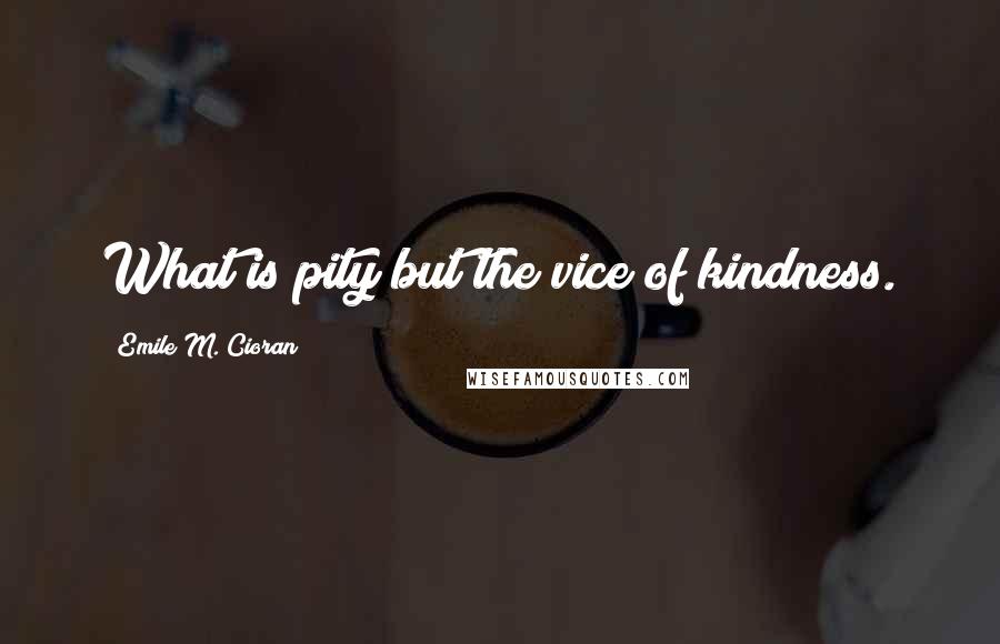 Emile M. Cioran Quotes: What is pity but the vice of kindness.