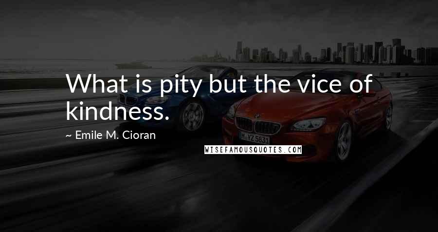 Emile M. Cioran Quotes: What is pity but the vice of kindness.