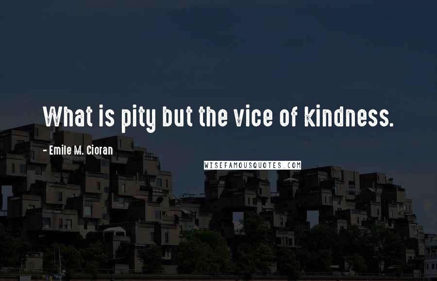Emile M. Cioran Quotes: What is pity but the vice of kindness.