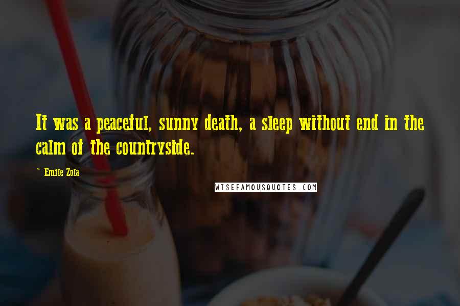 Emile Zola Quotes: It was a peaceful, sunny death, a sleep without end in the calm of the countryside.