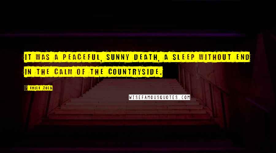 Emile Zola Quotes: It was a peaceful, sunny death, a sleep without end in the calm of the countryside.