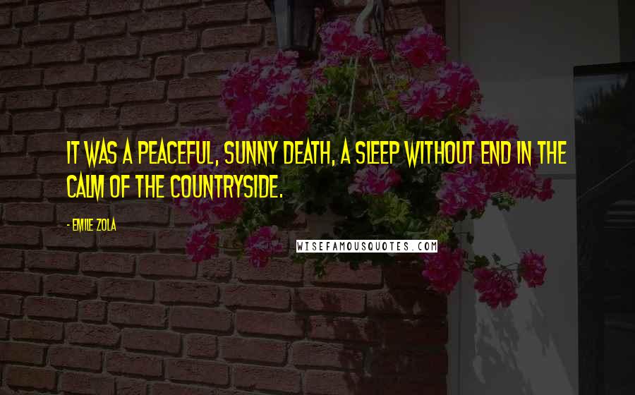 Emile Zola Quotes: It was a peaceful, sunny death, a sleep without end in the calm of the countryside.