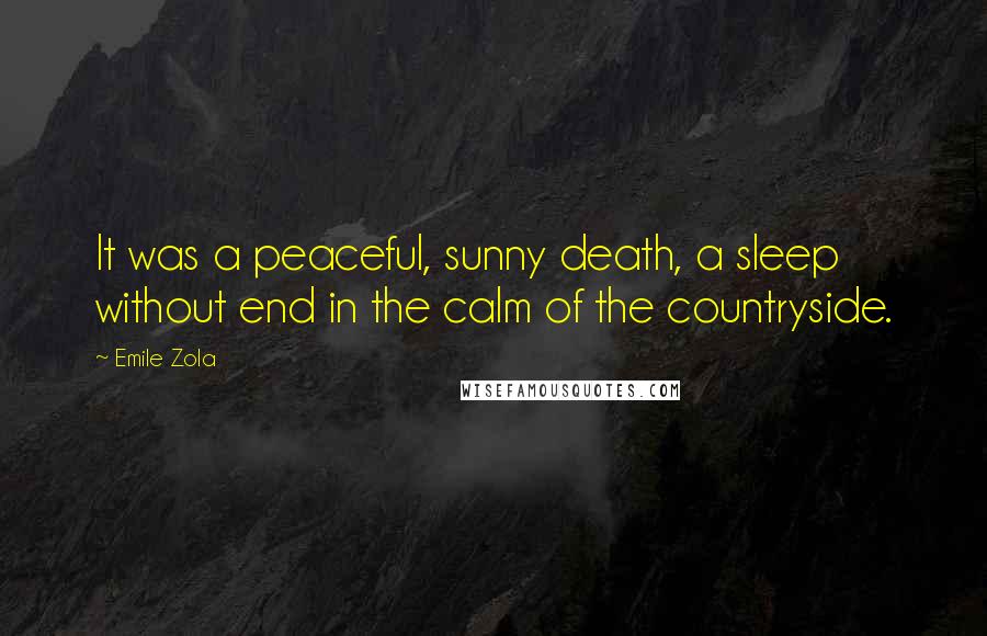 Emile Zola Quotes: It was a peaceful, sunny death, a sleep without end in the calm of the countryside.