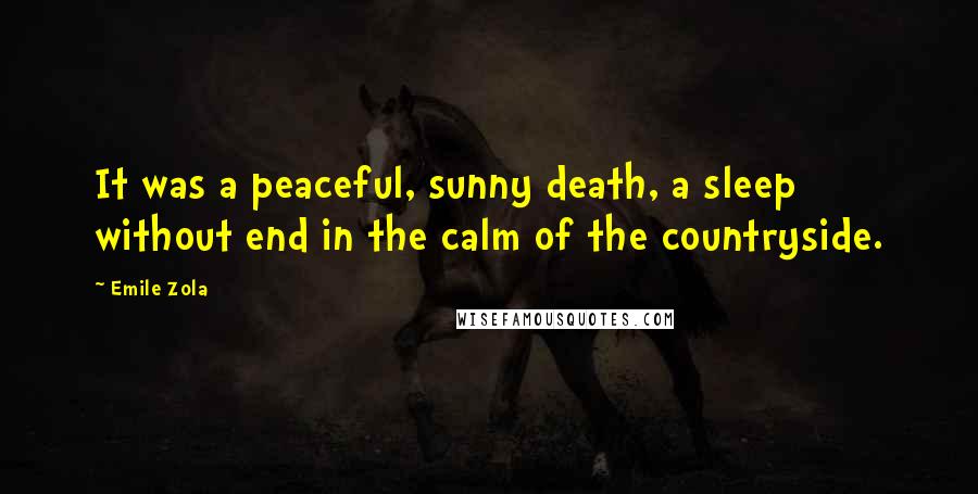 Emile Zola Quotes: It was a peaceful, sunny death, a sleep without end in the calm of the countryside.