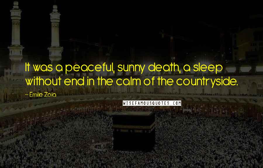 Emile Zola Quotes: It was a peaceful, sunny death, a sleep without end in the calm of the countryside.