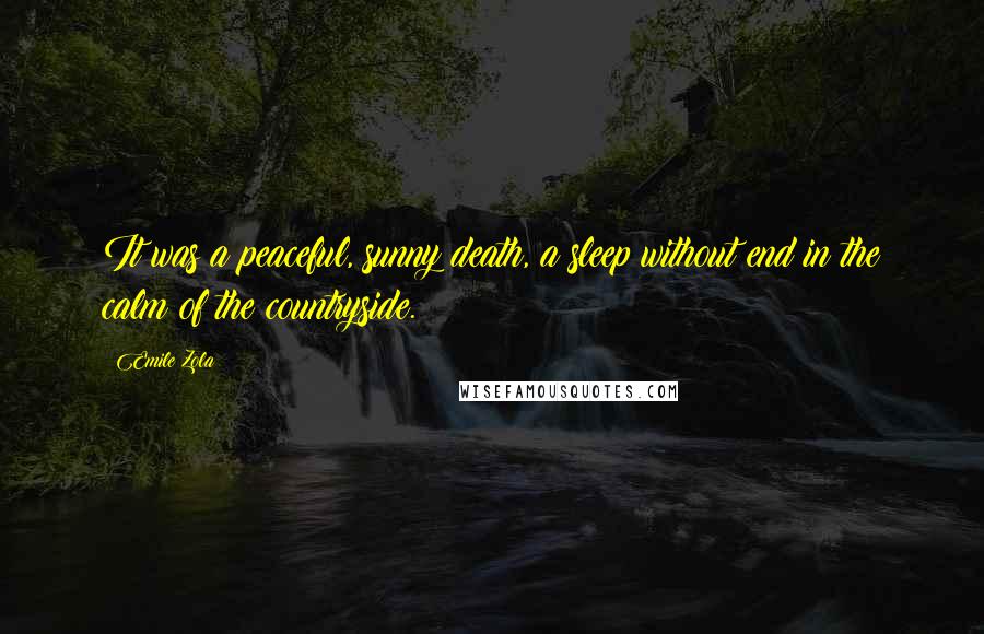 Emile Zola Quotes: It was a peaceful, sunny death, a sleep without end in the calm of the countryside.