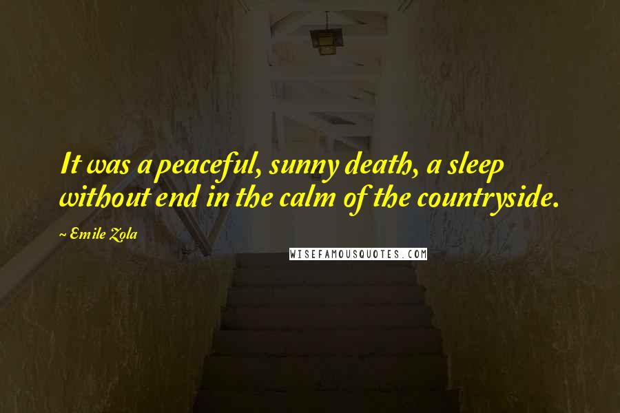 Emile Zola Quotes: It was a peaceful, sunny death, a sleep without end in the calm of the countryside.
