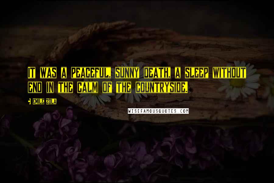 Emile Zola Quotes: It was a peaceful, sunny death, a sleep without end in the calm of the countryside.