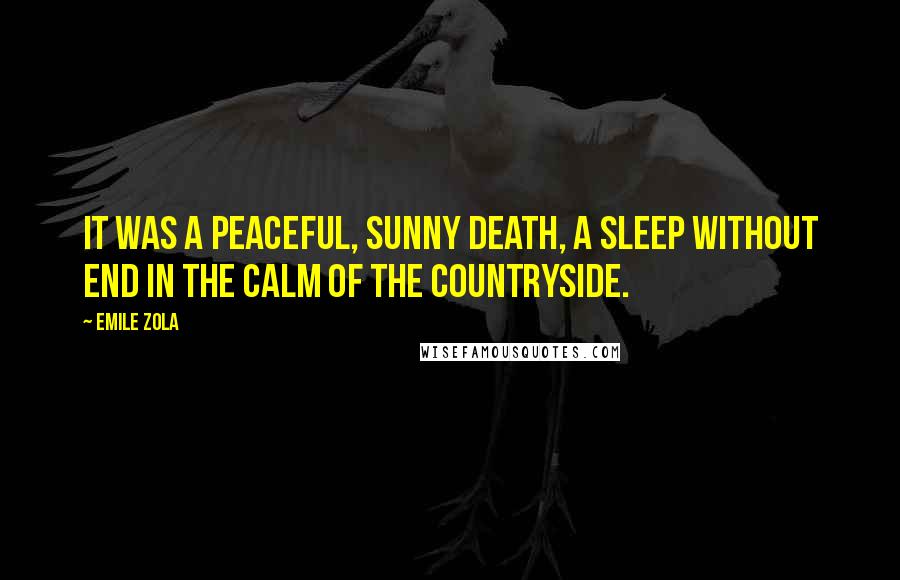 Emile Zola Quotes: It was a peaceful, sunny death, a sleep without end in the calm of the countryside.