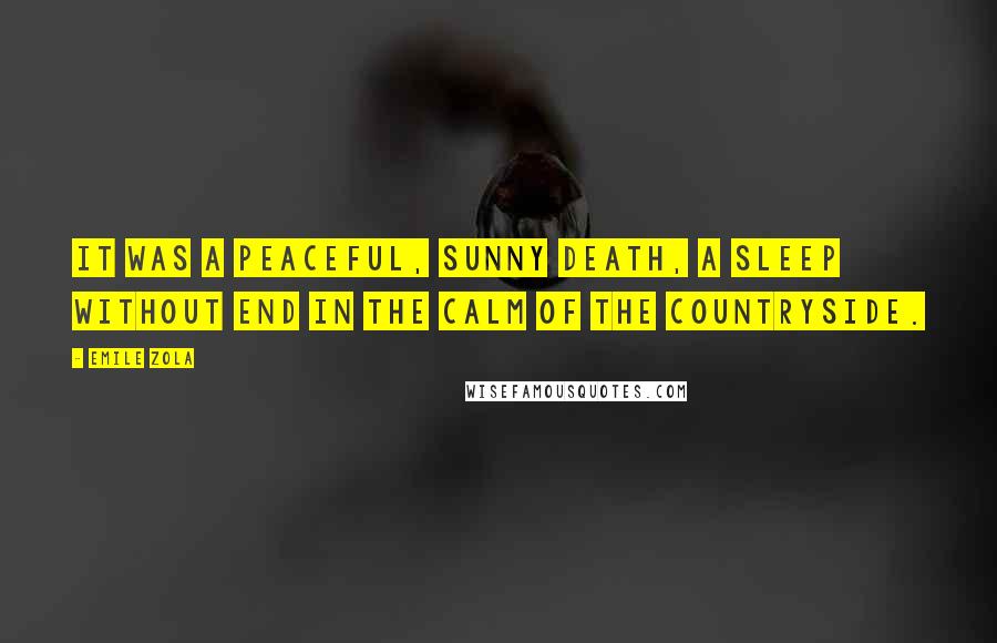 Emile Zola Quotes: It was a peaceful, sunny death, a sleep without end in the calm of the countryside.