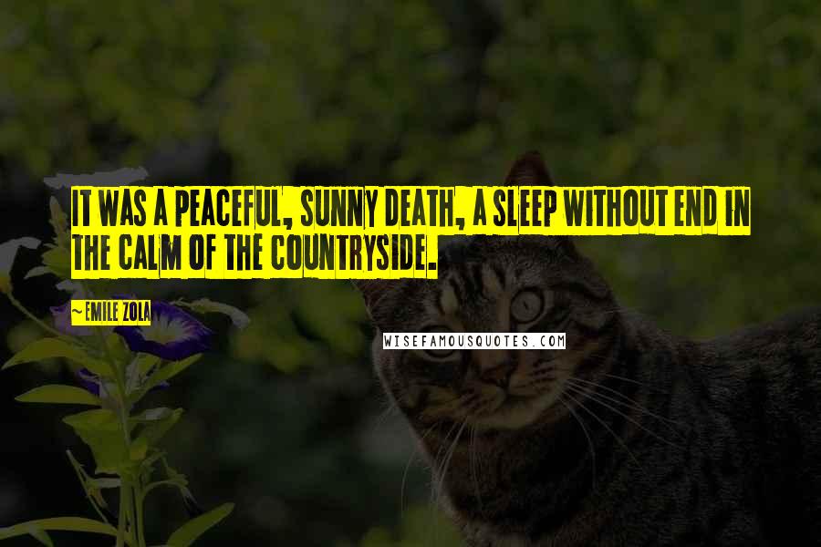 Emile Zola Quotes: It was a peaceful, sunny death, a sleep without end in the calm of the countryside.