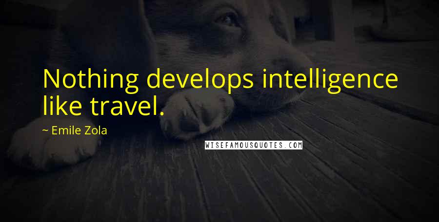 Emile Zola Quotes: Nothing develops intelligence like travel.