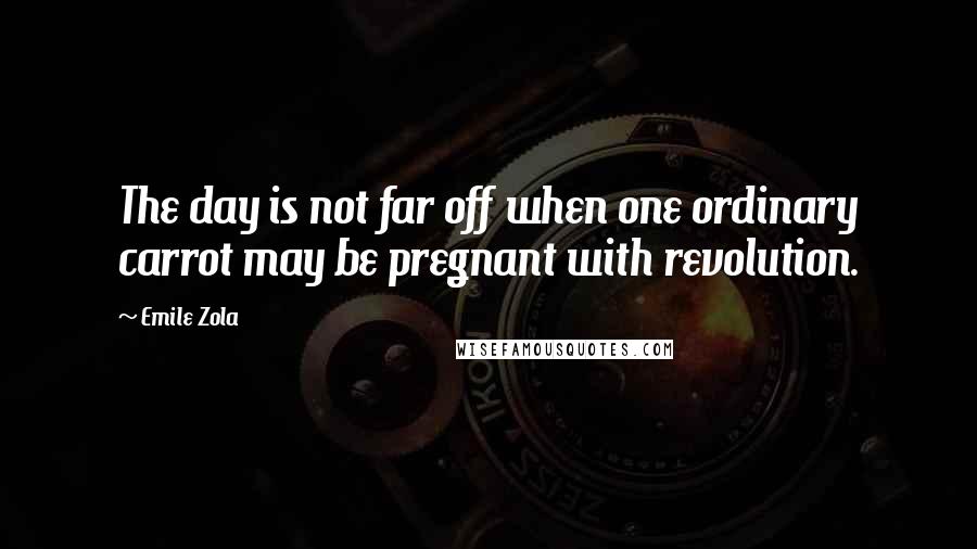 Emile Zola Quotes: The day is not far off when one ordinary carrot may be pregnant with revolution.