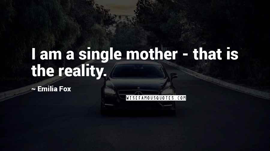 Emilia Fox Quotes: I am a single mother - that is the reality.