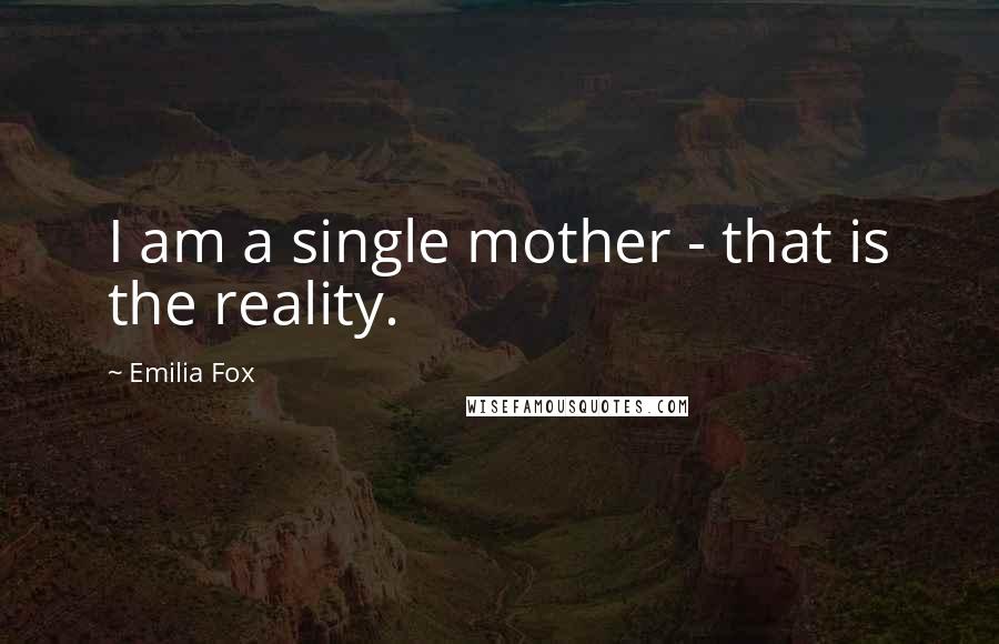Emilia Fox Quotes: I am a single mother - that is the reality.
