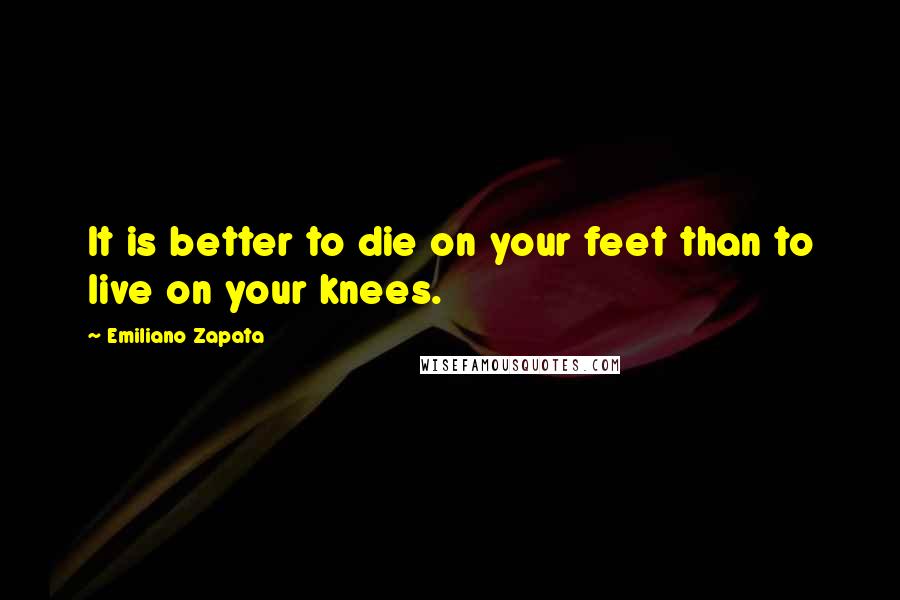 Emiliano Zapata Quotes: It is better to die on your feet than to live on your knees.