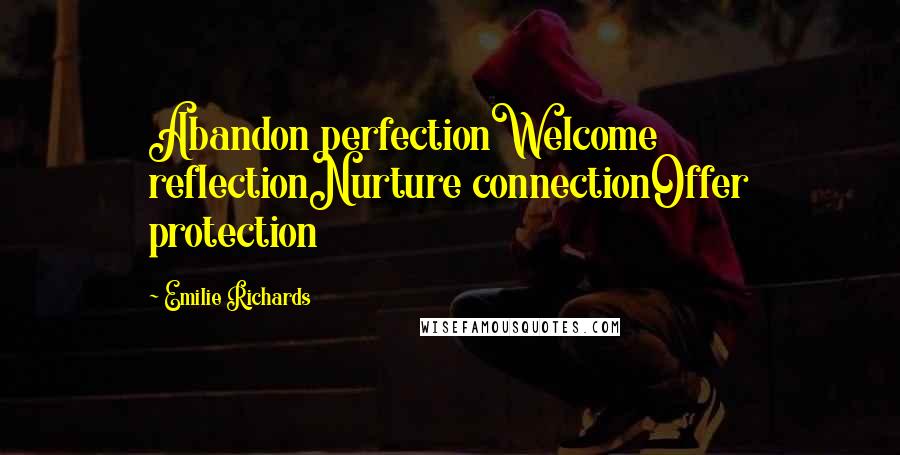 Emilie Richards Quotes: Abandon perfectionWelcome reflectionNurture connectionOffer protection