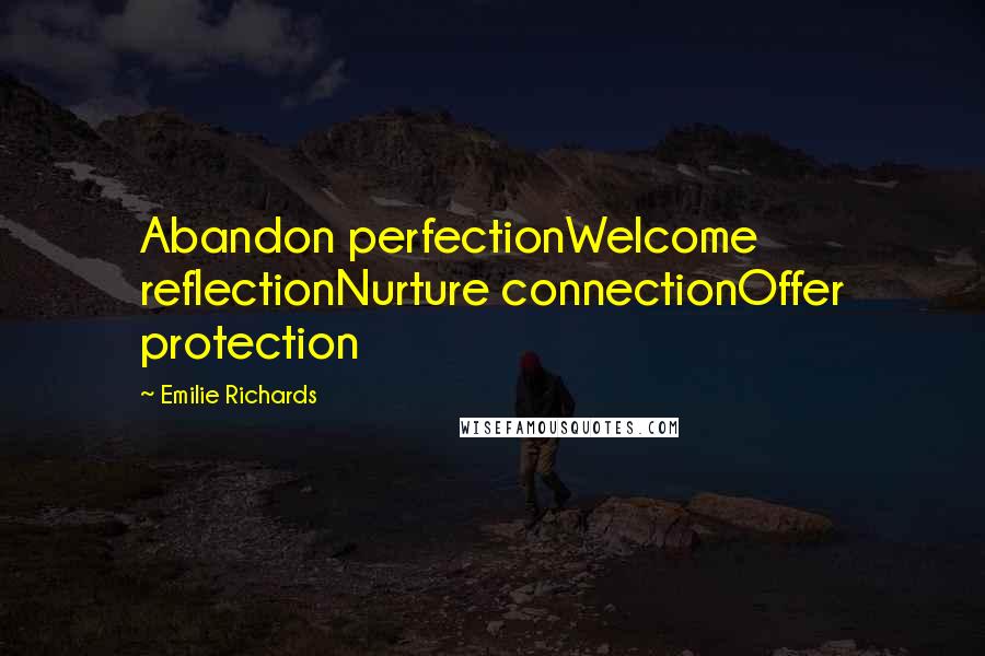 Emilie Richards Quotes: Abandon perfectionWelcome reflectionNurture connectionOffer protection