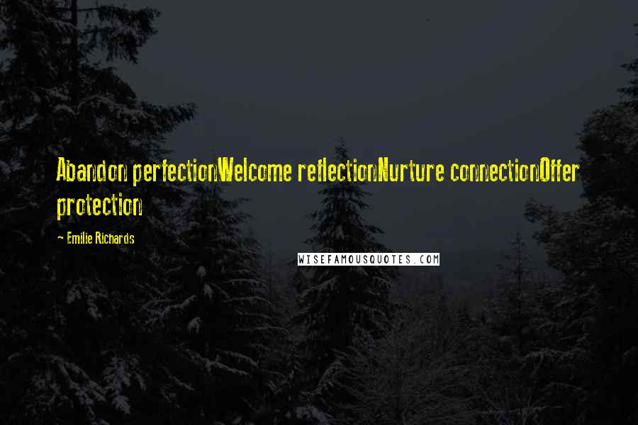 Emilie Richards Quotes: Abandon perfectionWelcome reflectionNurture connectionOffer protection