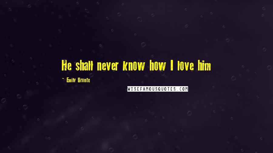Emily Bronte Quotes: He shall never know how I love him