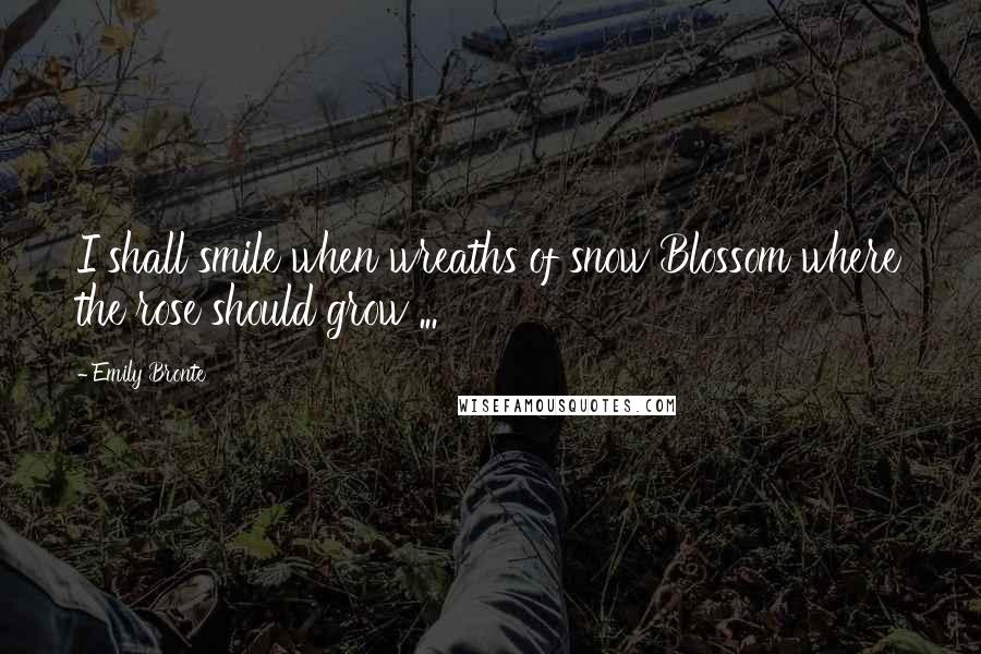 Emily Bronte Quotes: I shall smile when wreaths of snow Blossom where the rose should grow ...