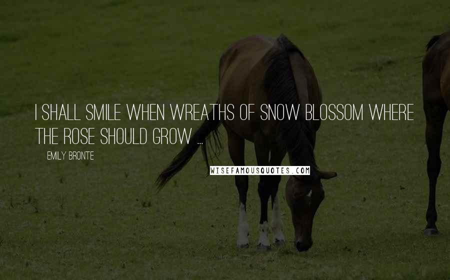 Emily Bronte Quotes: I shall smile when wreaths of snow Blossom where the rose should grow ...