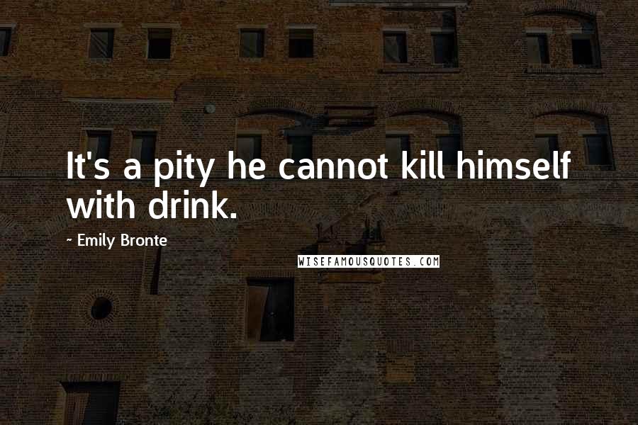 Emily Bronte Quotes: It's a pity he cannot kill himself with drink.